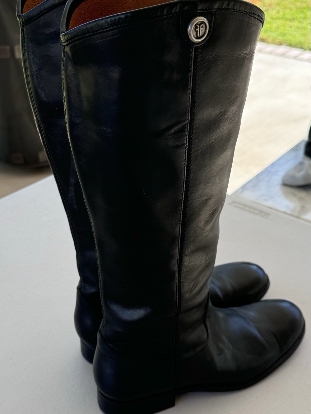 Frye Black Leather Over-the-Knee Riding Boots